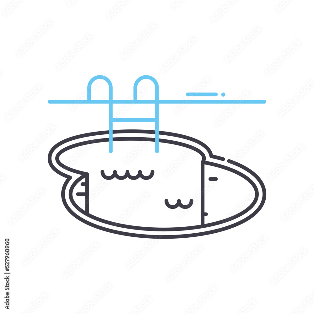 swimming pool line icon, outline symbol, vector illustration, concept sign