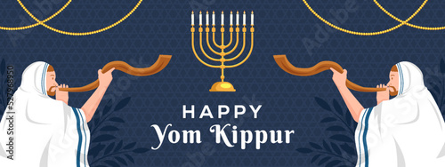 yom kippur horizontal banner template illustration