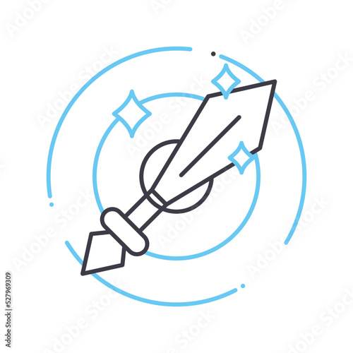 sword fighting line icon, outline symbol, vector illustration, concept sign