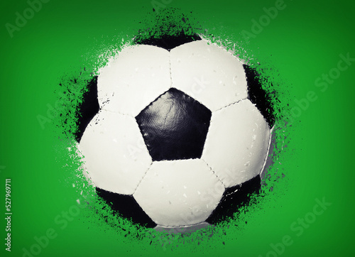 soccer ball exploding  concept for financial crisis in soccer