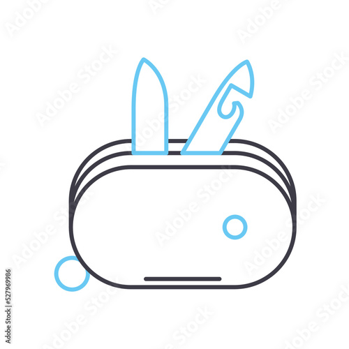 swiss multitool knife line icon, outline symbol, vector illustration, concept sign