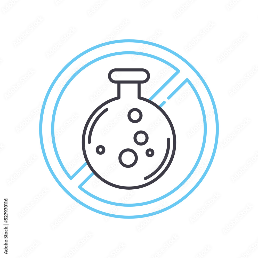 sulfate free line icon, outline symbol, vector illustration, concept sign sulfate free line icon, outline symbol, vector illustration, concept sign