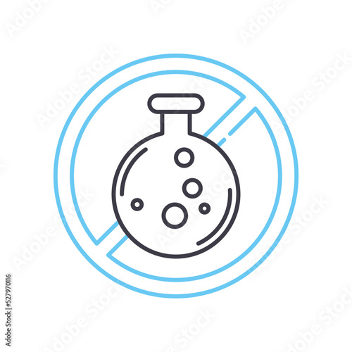 sulfate free line icon, outline symbol, vector illustration, concept sign