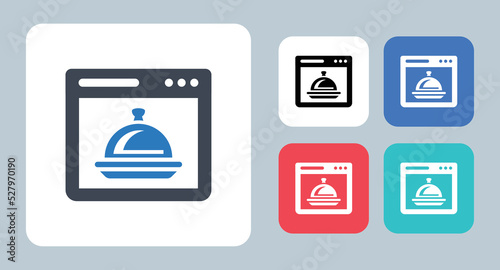 Food Order Online icon - vector illustration . Food, Order, Online, Ordering, Restaurant, Service, Delivery, app, Take away, Website, Internet, sign, symbol, flat, icons .