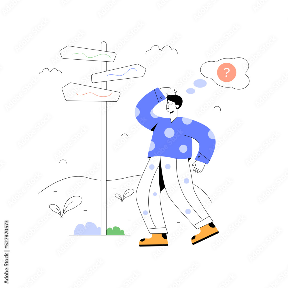 Trendy flat illustration of decision making Trendy flat illustration of decision making
