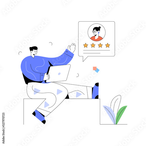 A character based flat illustration of business discussion 