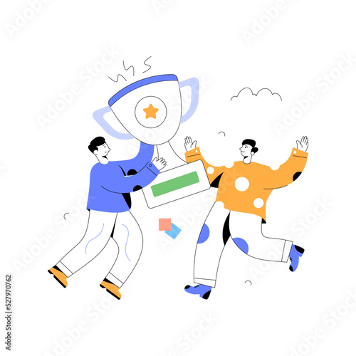 A character based flat illustration of business discussion 