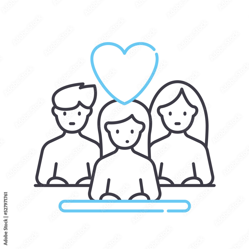 team relationship line icon, outline symbol, vector illustration, concept sign team relationship line icon, outline symbol, vector illustration, concept sign