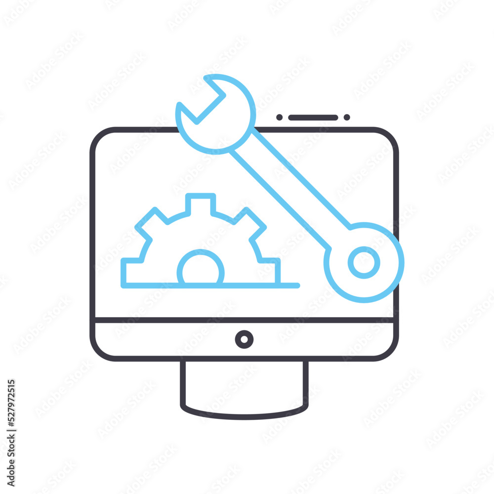 tech support line icon, outline symbol, vector illustration, concept sign tech support line icon, outline symbol, vector illustration, concept sign