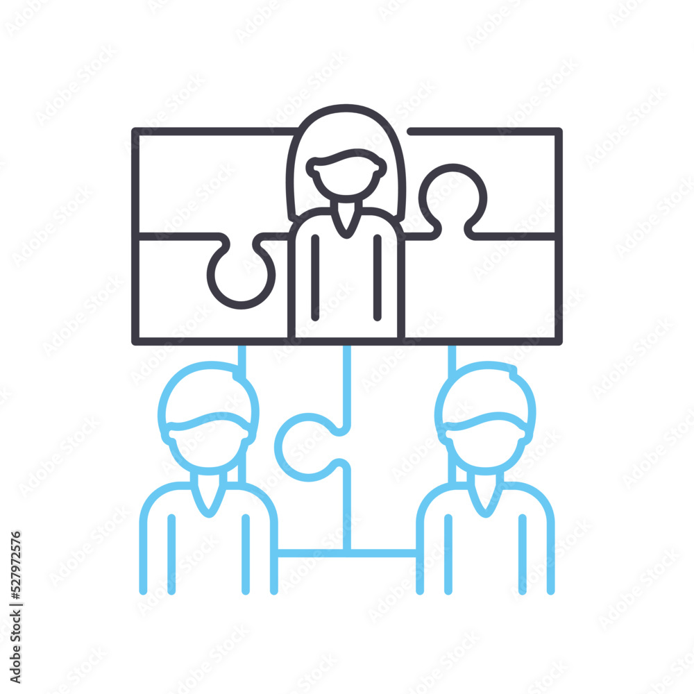 teambuilding line icon, outline symbol, vector illustration, concept sign teambuilding line icon, outline symbol, vector illustration, concept sign