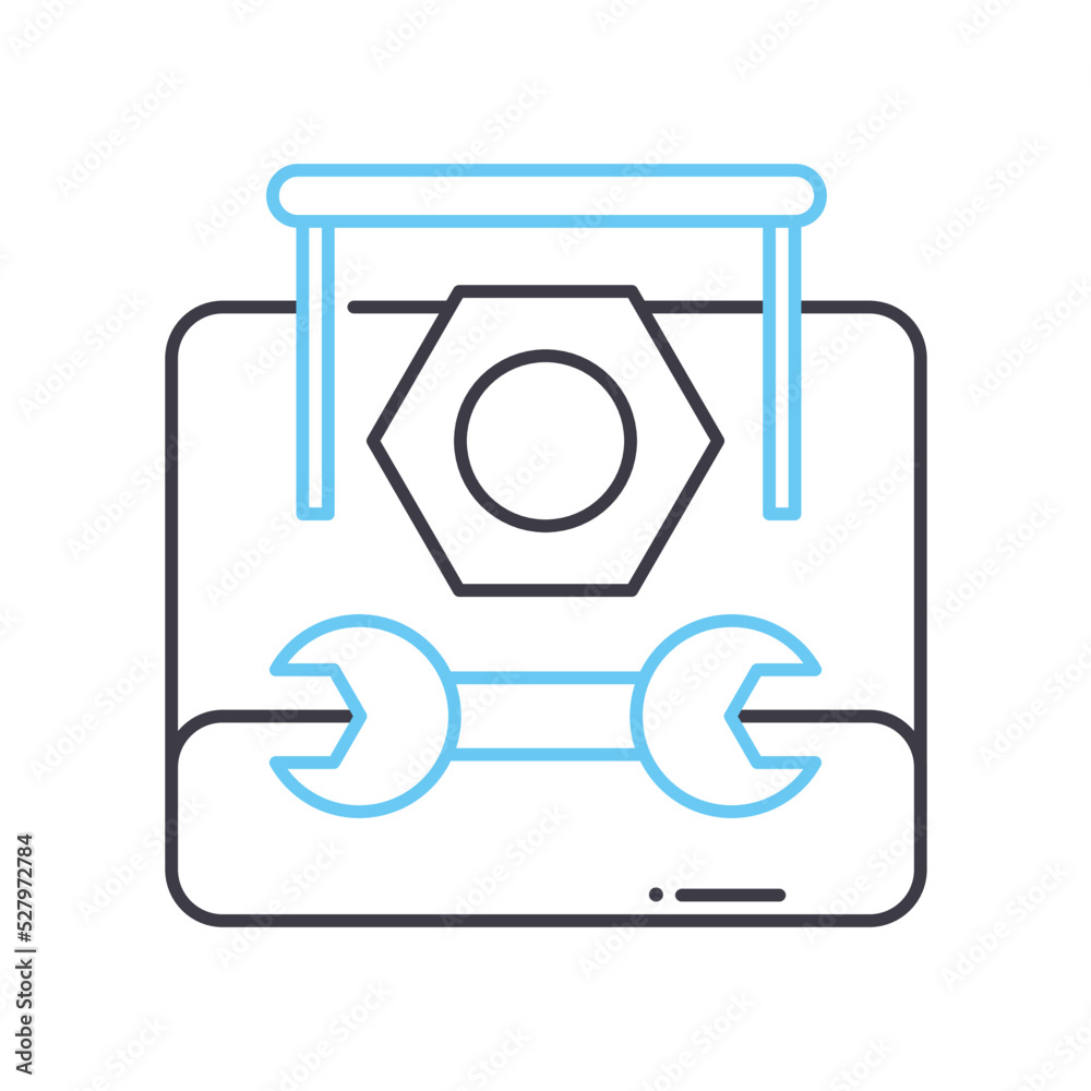 technical tools line icon, outline symbol, vector illustration, concept sign technical tools line icon, outline symbol, vector illustration, concept sign