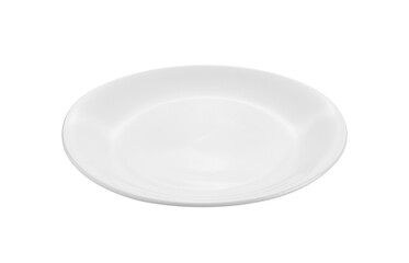 Empty white plate isolated on ransparent png