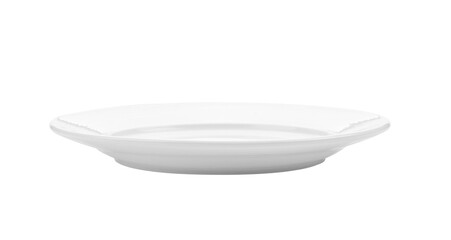 White ceramic plate on ransparent png