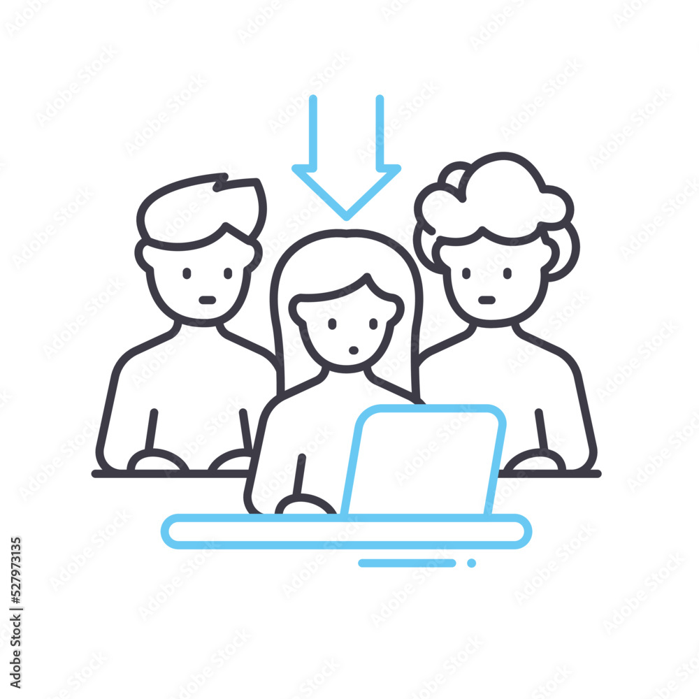 team effort line icon, outline symbol, vector illustration, concept sign team effort line icon, outline symbol, vector illustration, concept sign