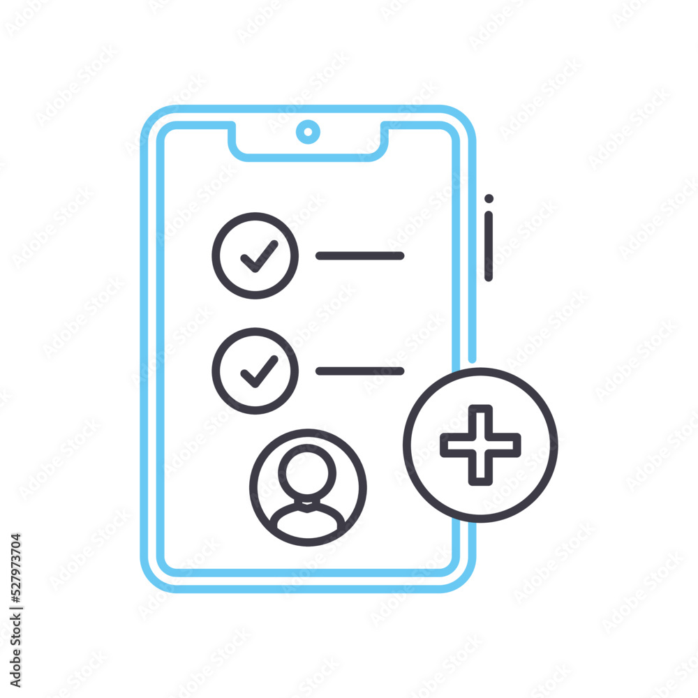 task organization app line icon, outline symbol, vector illustration, concept sign