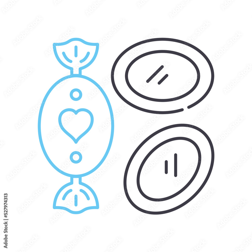 taffy line icon, outline symbol, vector illustration, concept sign