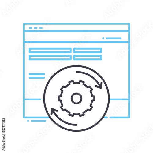 system update line icon, outline symbol, vector illustration, concept sign
