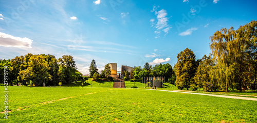 General view of the Museum of Slovak National Uprising, built 1969. Banska Bytrica, Slovakia. photo