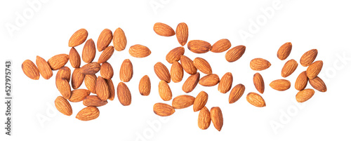 Fotografiet Almond nuts isolated Parsley herb isolated on ransparent png