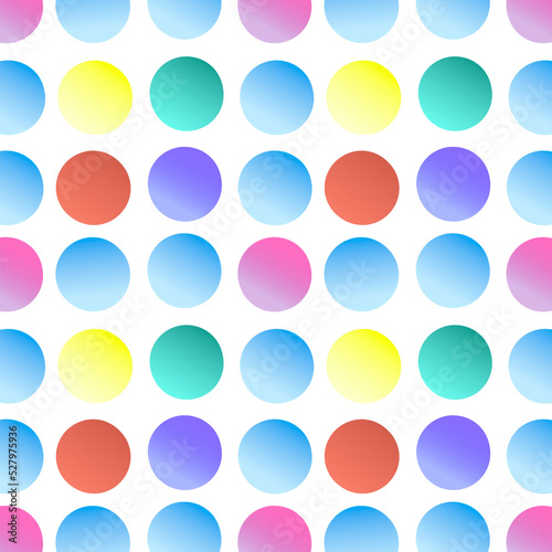 transparent Seamless Repeating  Pattern  of Colorful gradient pastel dots	