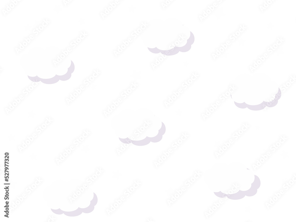 Obraz premium Purple and pink gradation sky with floating clouds and stars Fantasy background material