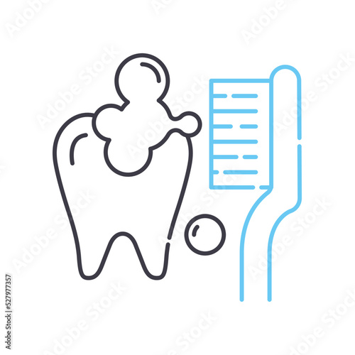 teeth cleaner line icon, outline symbol, vector illustration, concept sign