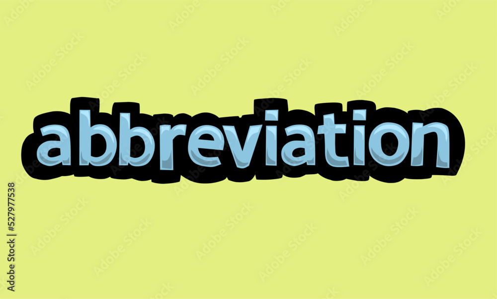 ABBREVIATION writing vector design on a yellow background