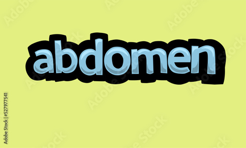 ABDOMEN writing vector design on a yellow background