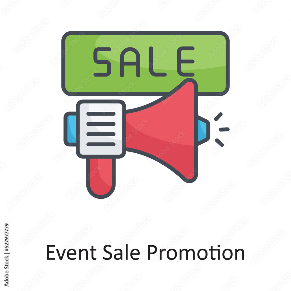 Event Sale Promotion Filled Outline Vector Icon Design illustration on White background. EPS 10 File