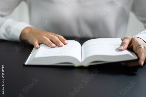 Prayer Woman Studying Bible Book