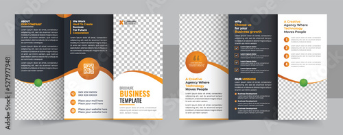 Corporate business trifold brochure template, business trifold brochure template design with minimalist layout and modern concept