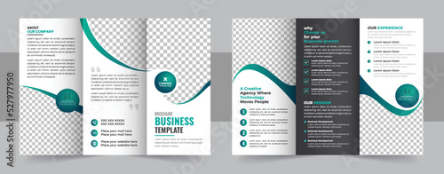 Corporate business trifold brochure template, Modern, Creative and Professional tri fold brochure design vector