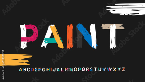 colorful paint brush calligraphy letter logo design