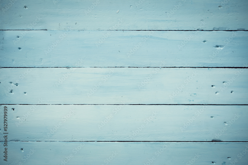 Painted blue wooden planks