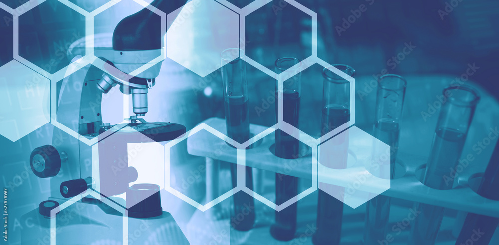 Background with microscope in laboratory Background with microscope in laboratory