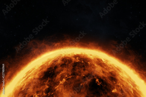 Composite image of sun in space Fototapeta