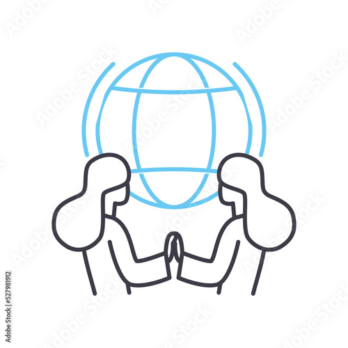 tolerance line icon, outline symbol, vector illustration, concept sign