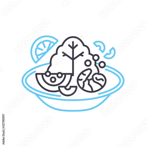 tom yum kung line icon, outline symbol, vector illustration, concept sign