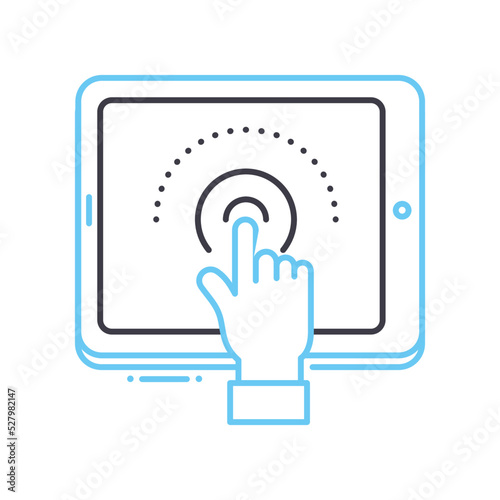 touch screen line icon, outline symbol, vector illustration, concept sign