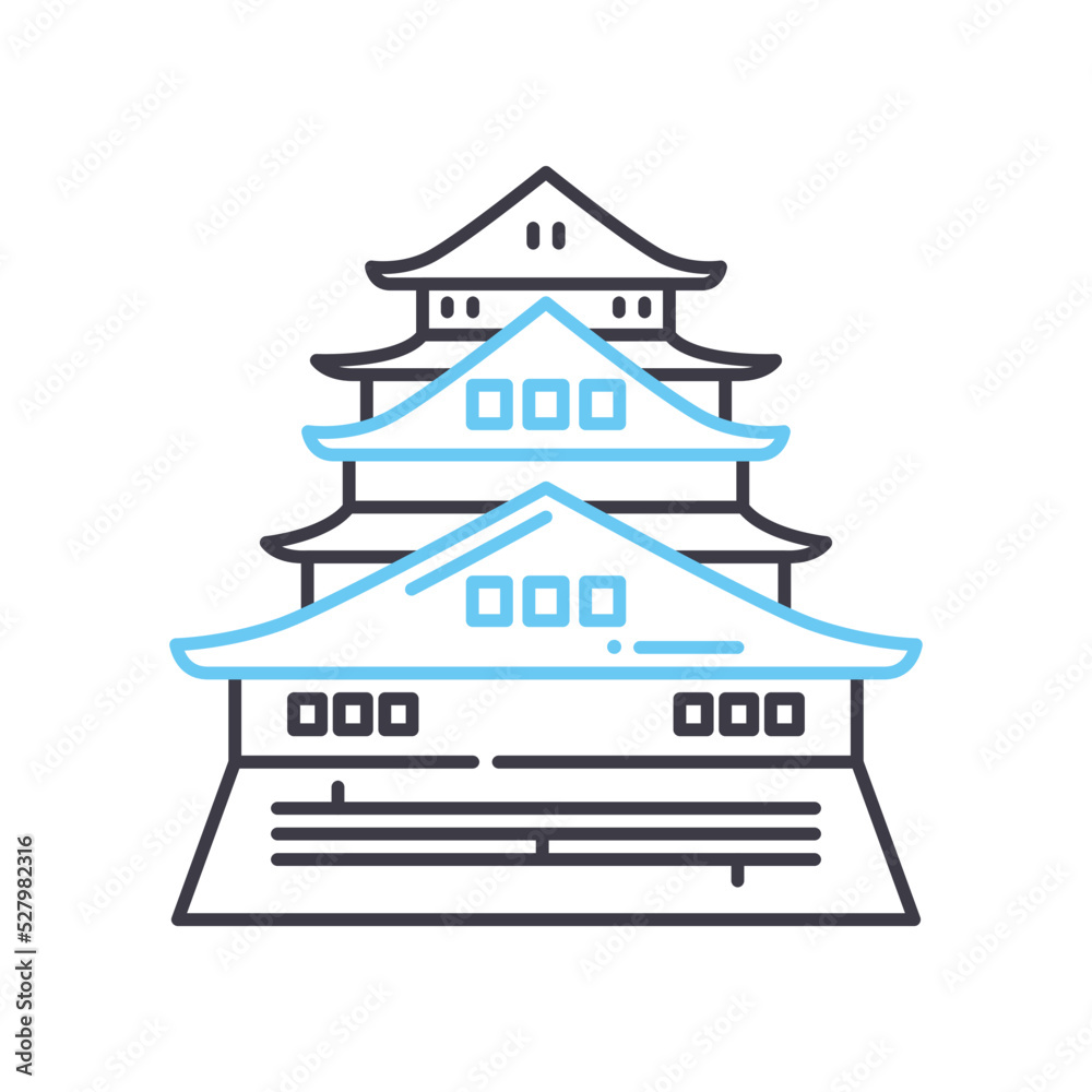 toji temple line icon, outline symbol, vector illustration, concept sign toji temple line icon, outline symbol, vector illustration, concept sign