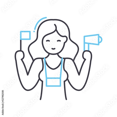 tourist guide line icon, outline symbol, vector illustration, concept sign