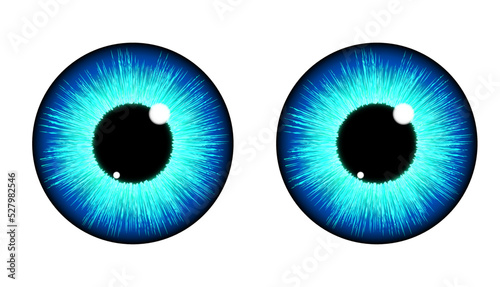 blue eye with reflection for comic or others. Ex. your design, banner, animation etc photo