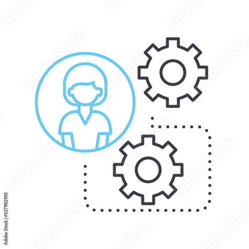 workforce productivity line icon, outline symbol, vector illustration, concept sign