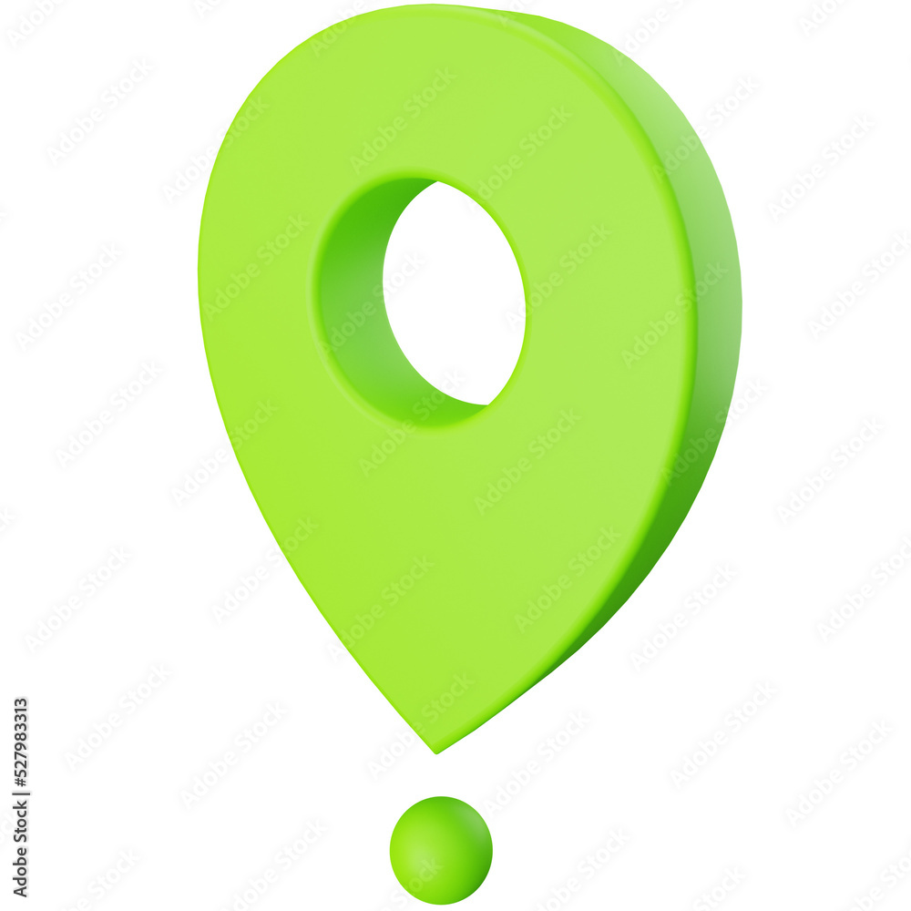 green map pointer on transparent background. 3D Illustration green map pointer on transparent background. 3D Illustration