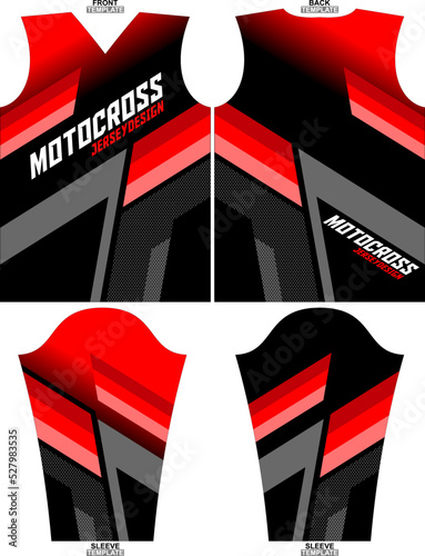 Print-ready sublimation motocross long sleeve jersey design