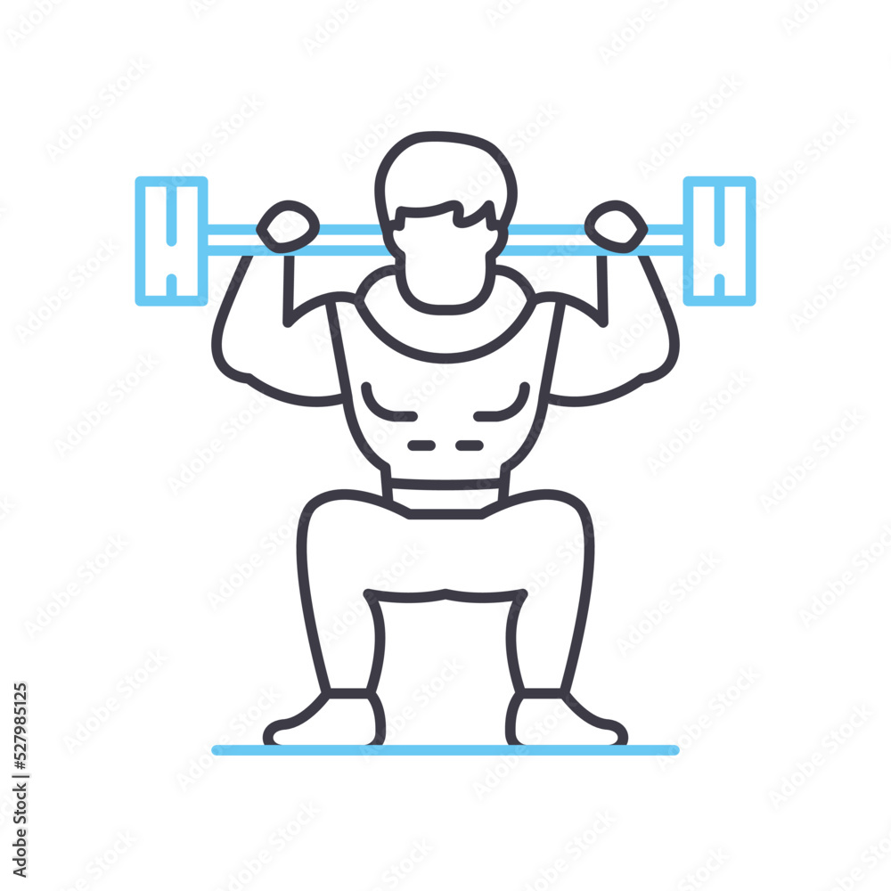 weight lifting line icon, outline symbol, vector illustration, concept sign weight lifting line icon, outline symbol, vector illustration, concept sign