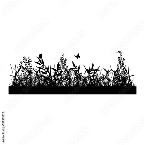 cute grass silhouette illustration