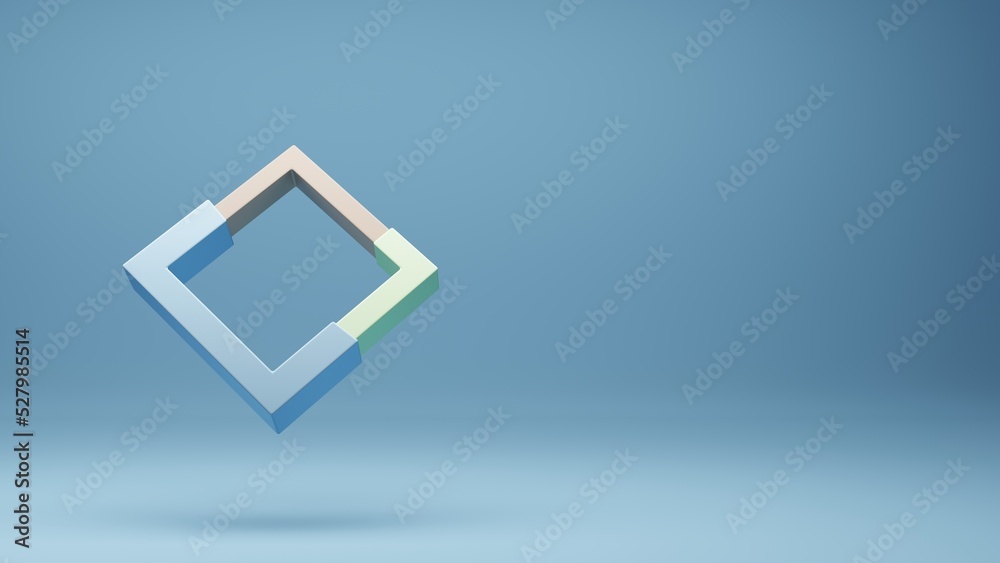 Fototapeta premium 3D modern square chart design, 3d illustration object design.