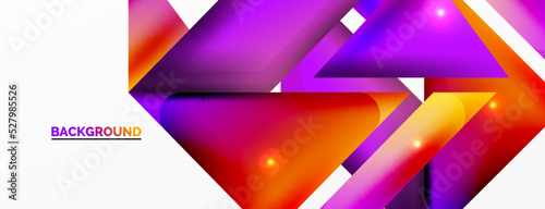 Dynamic 3d geometric abstract background. Triangles and other simple forms composition. Vector Illustration For Wallpaper, Banner, Background, Card, Book Illustration, landing page