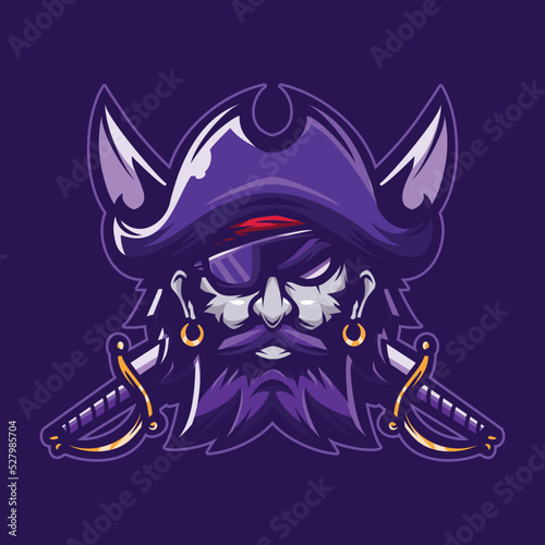 Captain Pirates Mascot Logo Illustration
